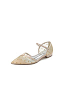 Pointed Toe Strap Buckle Mesh Low Heels - KissProm