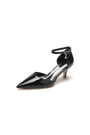 Pointed Toe Wedding High Heels with Ankle Strap - KissProm