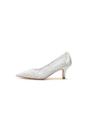 Lace Pointed Toe Wedding Stiletto Heels - KissProm