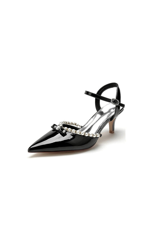 Pointed Toe Wedding Shoes with Pearl - KissProm