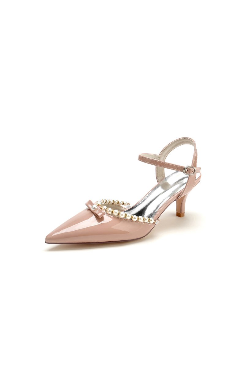 Pointed Toe Wedding Shoes with Pearl - KissProm