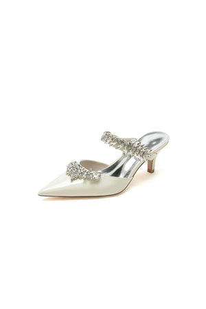 Rhinestone Pointed Toe Wedding Stiletto Heels - KissProm