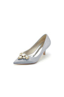 Pointed Toe Stiletto Heels with Rhinestone - KissProm