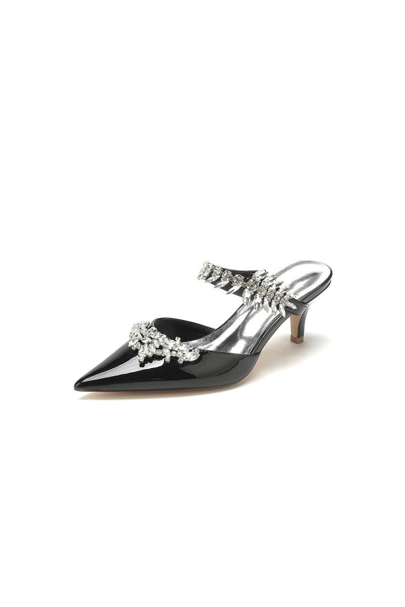 Rhinestone Pointed Toe Wedding Stiletto Heels - KissProm