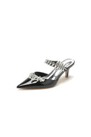 Rhinestone Pointed Toe Wedding Stiletto Heels - KissProm