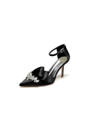 Pointed Toe With Rhinestone Stiletto Heels - KissProm