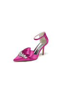 Pointed Toe With Rhinestone Stiletto Heels - KissProm