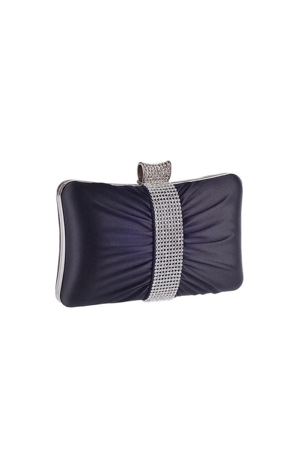 Portable Black Rhinestones Clutch Bag - KissProm