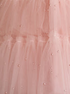Lennon | Blush Tulle A-Line Homecoming Dress with Pearls