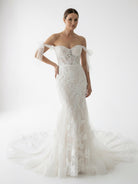 Princess Mermaid Off the Shoulder Lace Appliques Wedding Dresses - KissProm