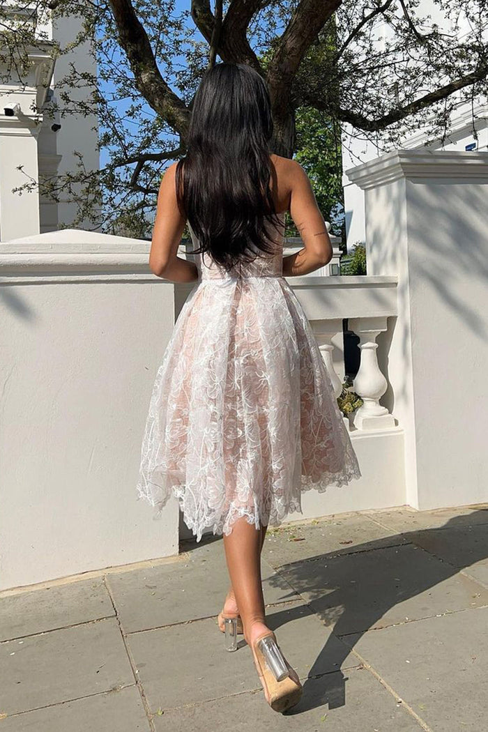 Sweetheart Sheer Corset Applique Tulle Long Dress Watermelon main image 1