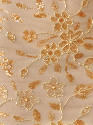 Quelina | Yellow - Strapless Bodycon Beaded Floral Short Homecoming Dress