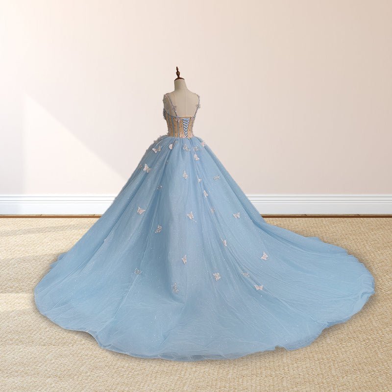 Quinceanera Dresses Spaghetti Straps Beading with 3D Butterfly Appliqu Quinceanera Dresses Spaghetti Straps Beading with 3D Butterfly Appliqu