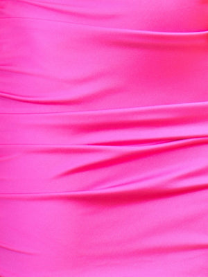 Quint | Fuchsia - V Neck Bodycon Satin Short Homecoming Dress With Beadings