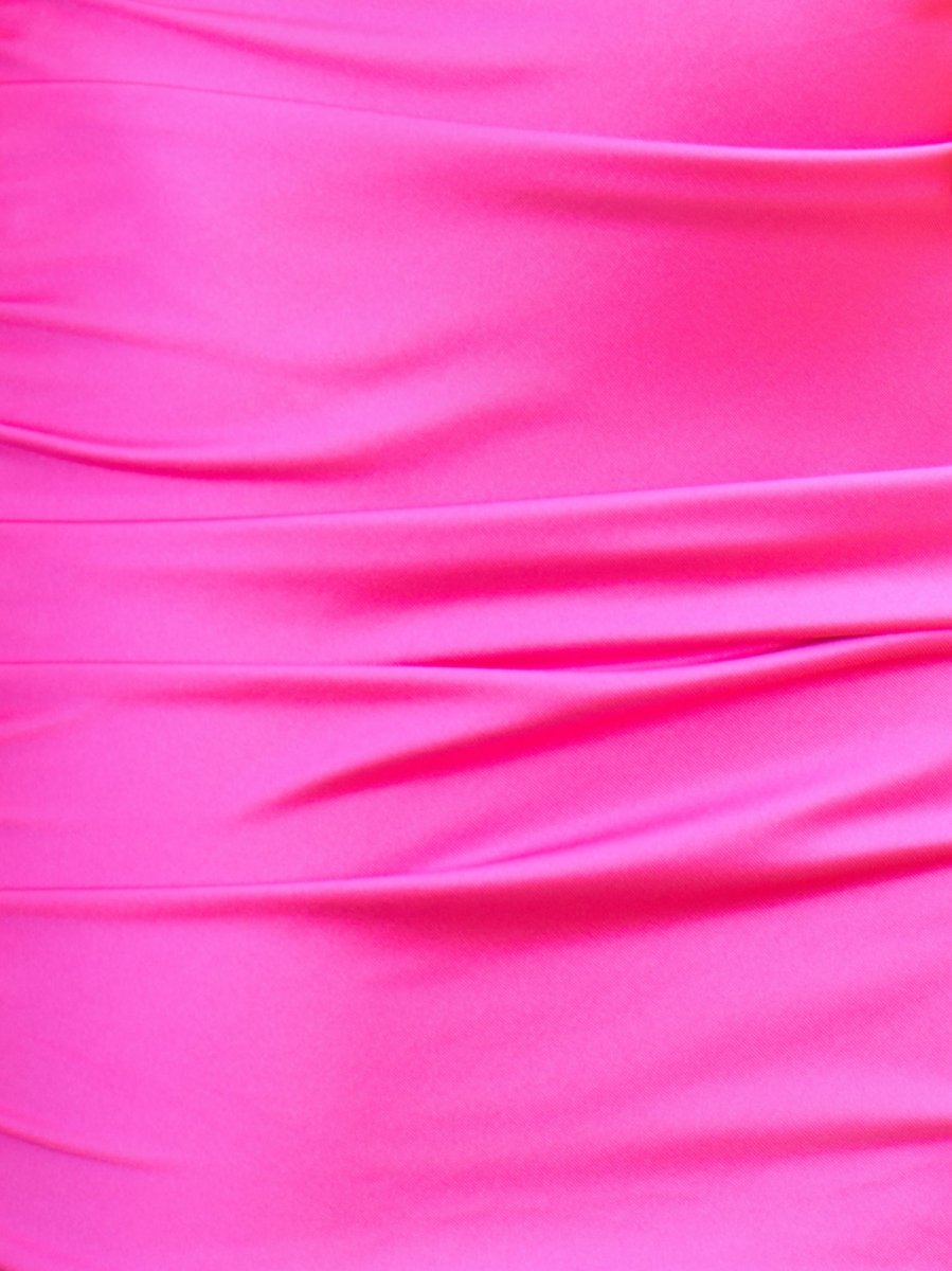 Quint | Fuchsia - V Neck Bodycon Satin Short Homecoming Dress With Beadings