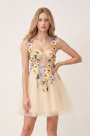 Quinta | 3D Flower Tulle Short Length Prom Dresses - KissProm