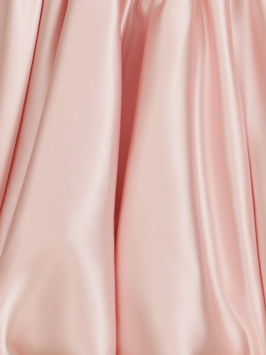 Pink - Strapless A Line Satin Short Homecoming Dress With Bow Pink / 00 Pink - Strapless A Line Satin Short Homecoming Dress With Bow Pink / 00