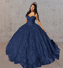 Red 3D Flowers Glitter Sequins Sleeveless Quinceanera Dresses