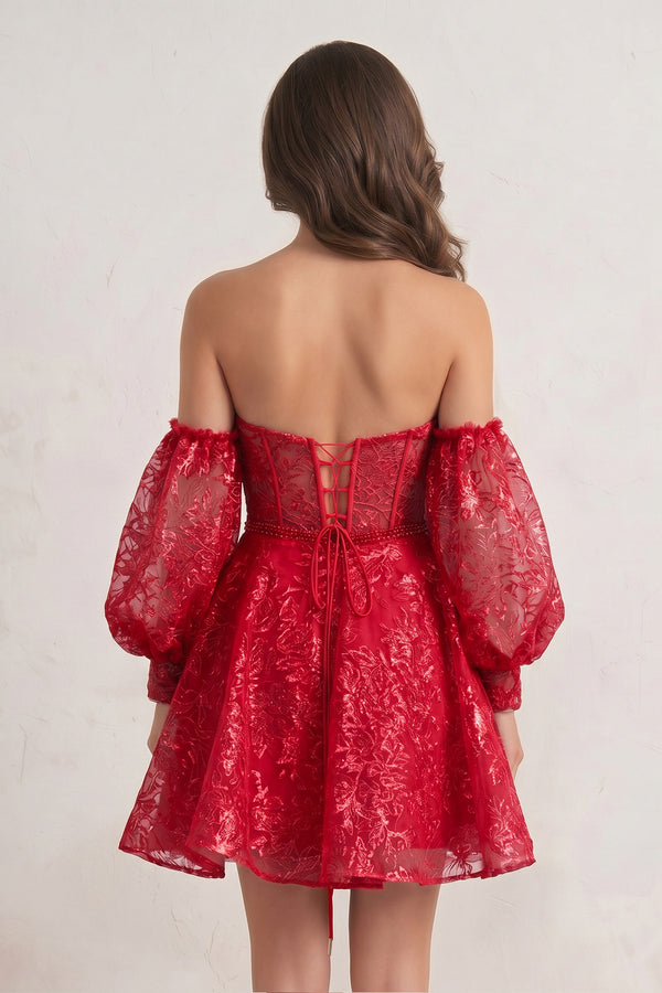 Red A-Line Sweetheart Homecoming Dress - KISSPROM
