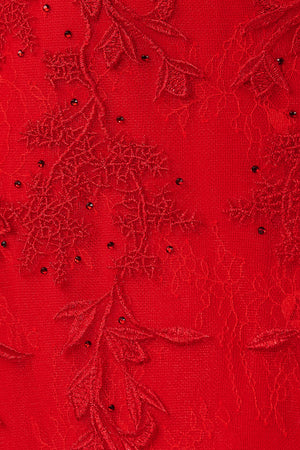 Red Short Bodycon Lace Homecoming Dress-KISSPROM