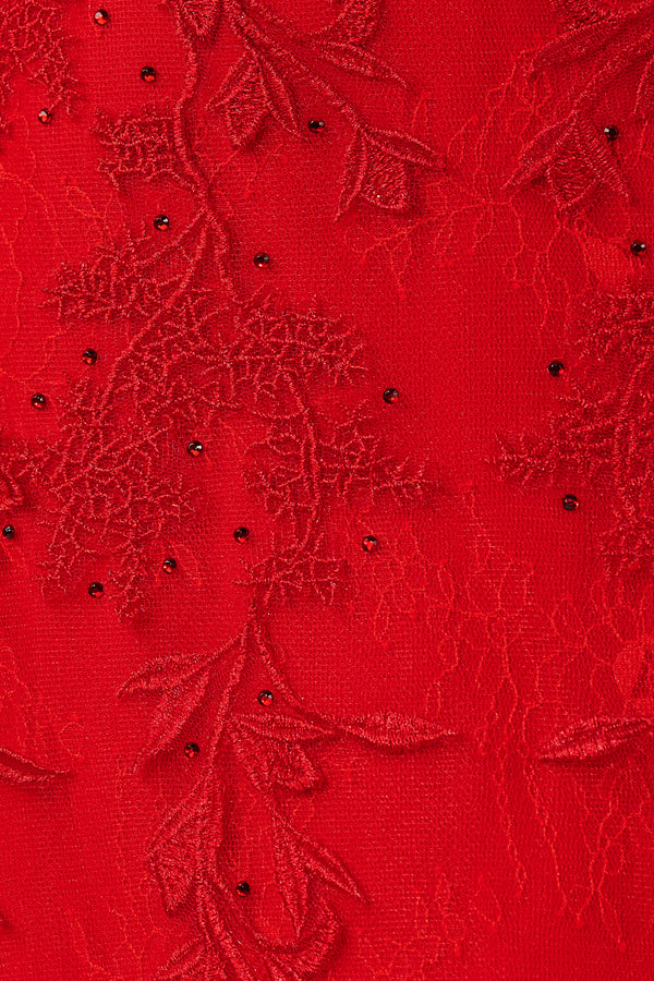 Red Short Bodycon Lace Homecoming Dress-KISSPROM
