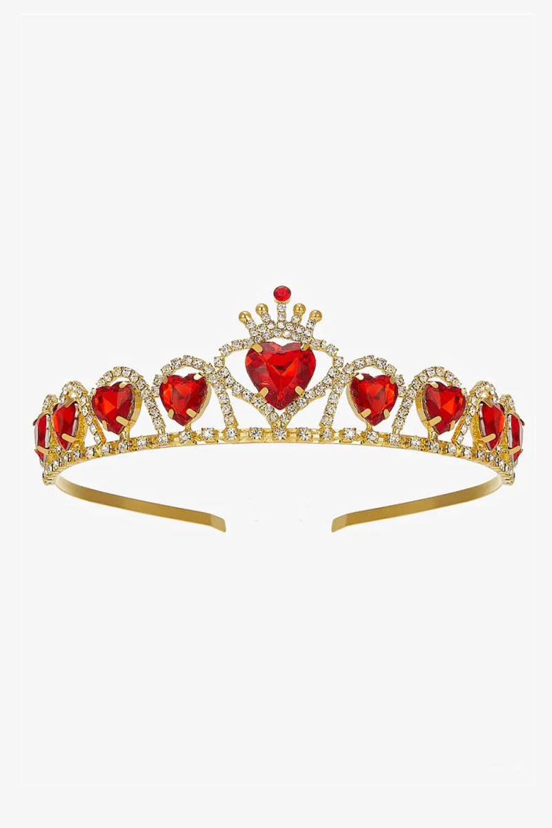 Red Heart Shape Crystal Rhinestone Tiara - KissProm