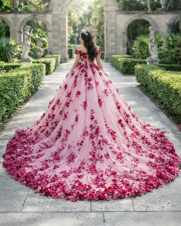 Red Lace Quinceanera Dress Off Shoulder Corset Vestidos Pearls Flowers