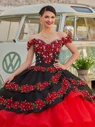 Red Off the Shoulder Quinceanera Dresses with Appliques - KissProm
