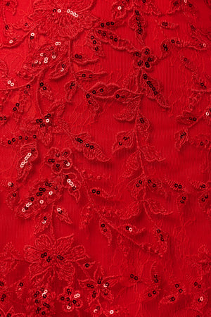 Red Spaghetti Straps Bodycon Sequin Mini Homecoming Dresses With Keyhole (4) | KISSPROM