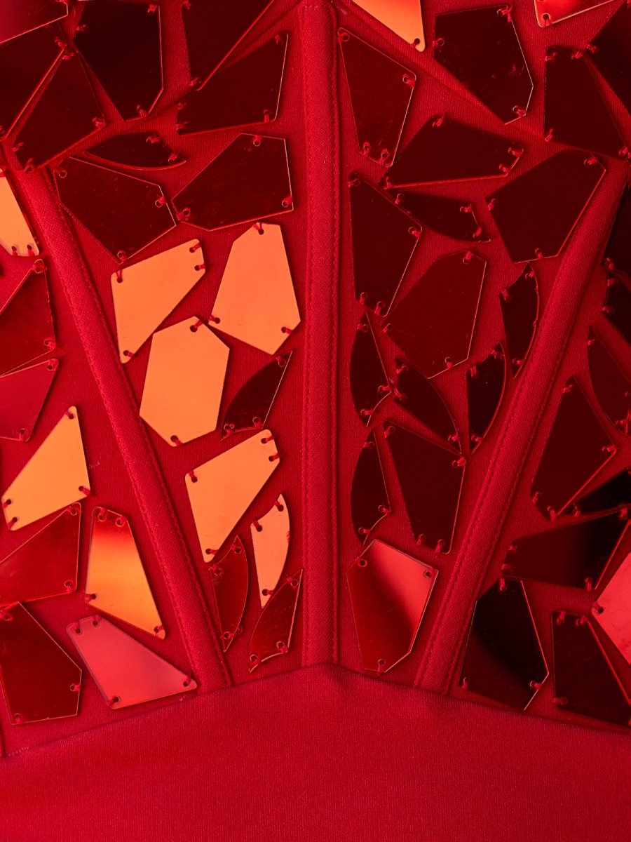 Pippa | Red Sweetheart Short Homecoming Dress with Cut Glass Mirrors