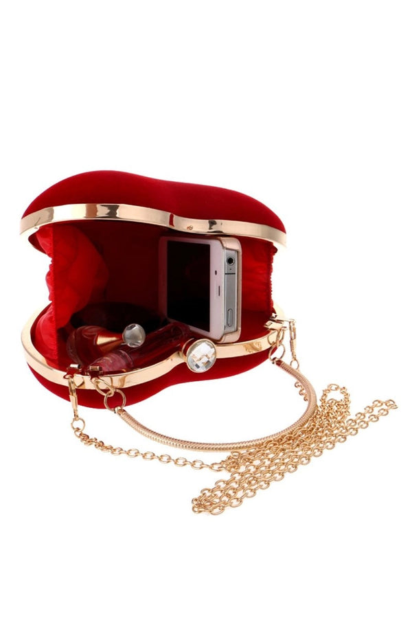 Red Velvet Heart Handbag - KissProm