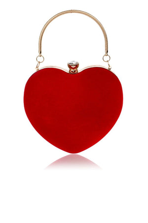 Red Velvet Heart Handbag - KissProm