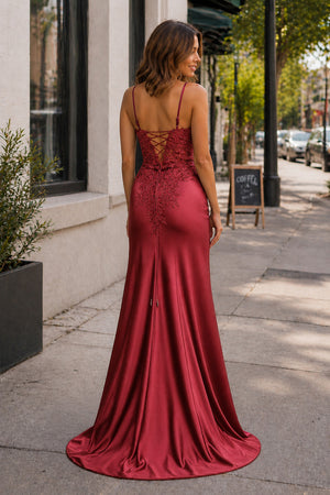 Beatrice | Sheath Black Long Appliques Prom Dress