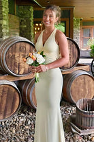 KissProm - Reed - Yellow - Halter Mermaid Pleated Open Back Long Prom Dresses