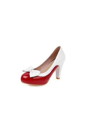 Retro Bowknot High Heels Shoes - KissProm
