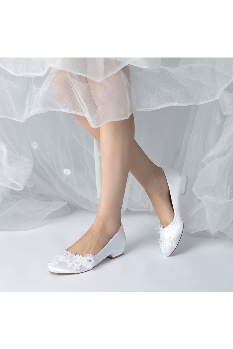 Retro Low Heel Shoes with Lace - KissProm