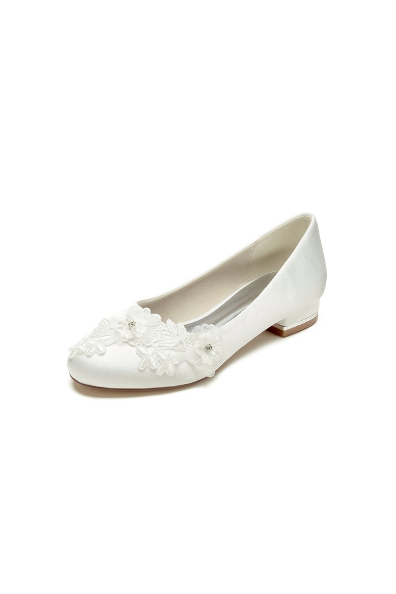 Retro Low Heel Shoes with Lace - KissProm
