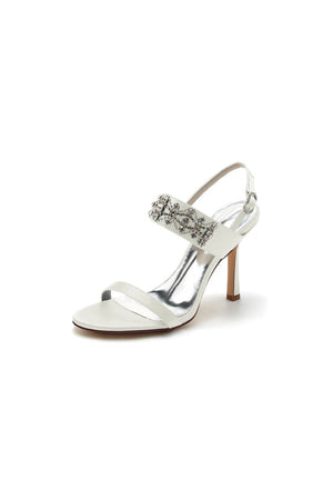 Rhinestone Beaded Ankle Straps Party Shoes - KissProm