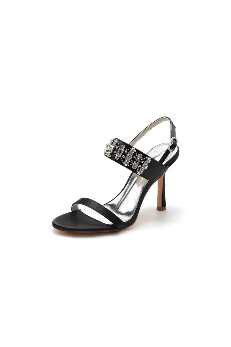 Rhinestone Beaded Ankle Straps Party Shoes - KissProm