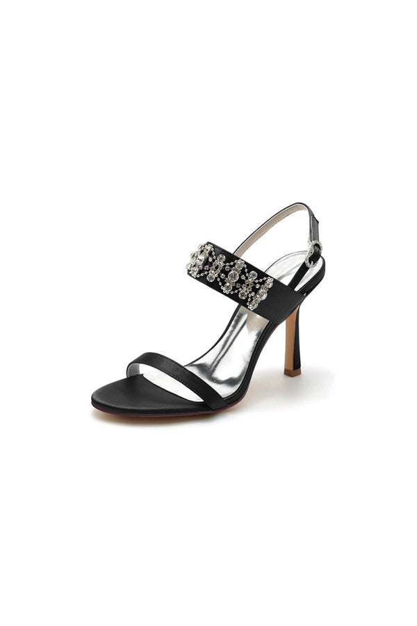 Rhinestone Beaded Ankle Straps Party Shoes - KissProm