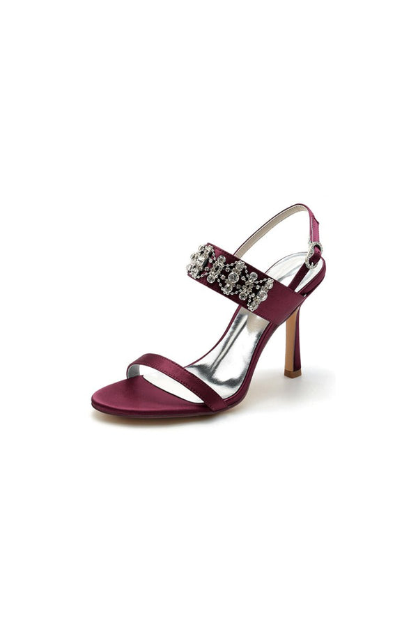 Rhinestone Beaded Ankle Straps Party Shoes - KissProm