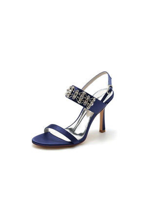Rhinestone Beaded Ankle Straps Party Shoes - KissProm