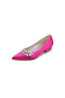 Rhinestone Cocktail Pointed Toe Flats - KissProm