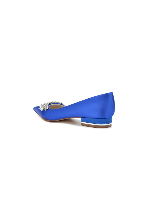 Rhinestone Cocktail Pointed Toe Flats - KissProm