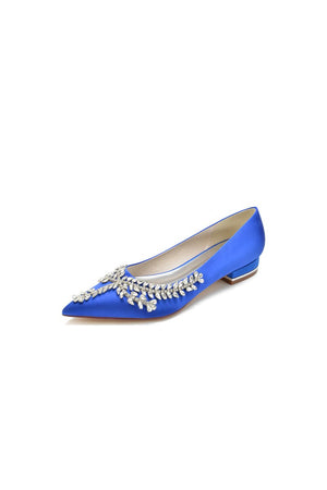 Rhinestone Pointed Toe Kitten Heels - KissProm