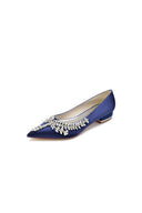 Rhinestone Pointed Toe Kitten Heels - KissProm