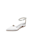 Rhinestone Strap Cocktail Pointed Toe Flats - KissProm