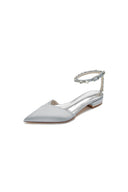 Rhinestone Strap Cocktail Pointed Toe Flats - KissProm