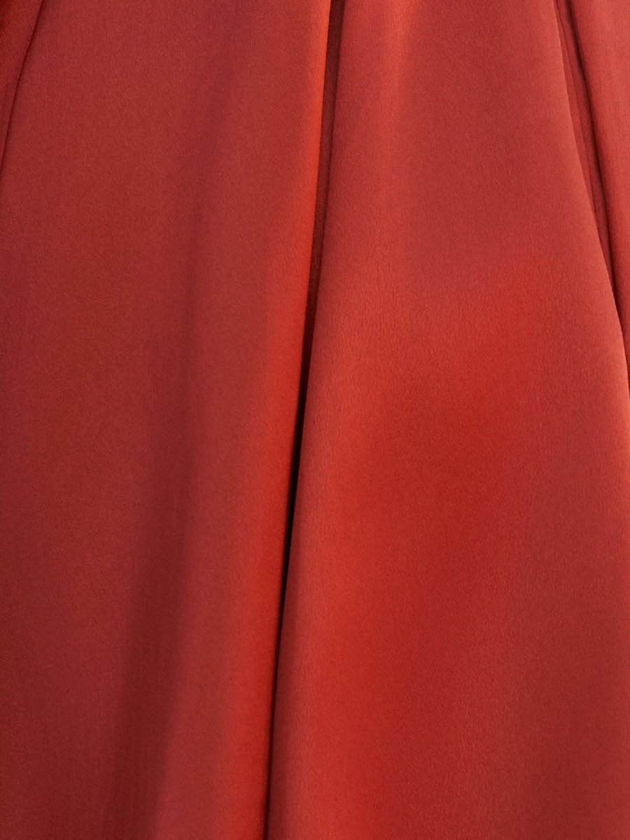 Rina | Rust - A Line Beaded V Neck Ruffled Homecoming Dresses