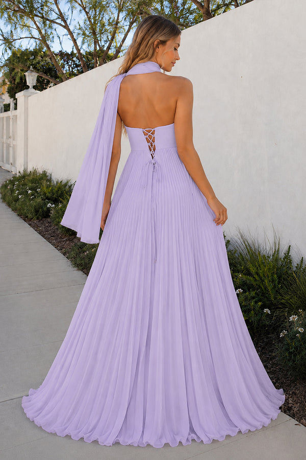 chiffon floor length dress Galatea Metallic Silk Chiffon Maxi Dress Airy BLUE / 00